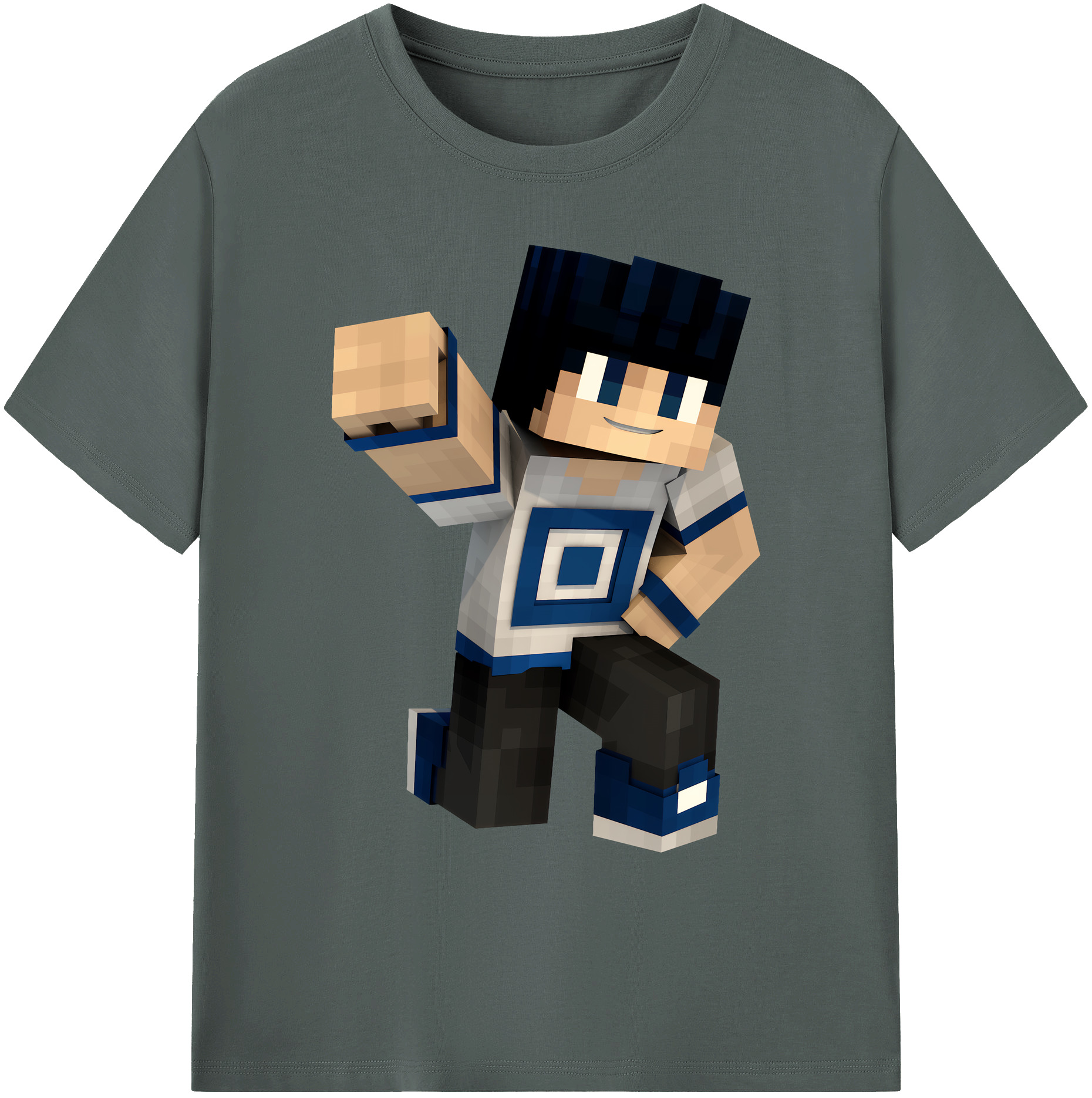（画像用） マインクラフト ブロックの世界 Minecraft MC Block world 綿100％ メンズ半袖Tシャツ｜肌触りやわらか＆通気性